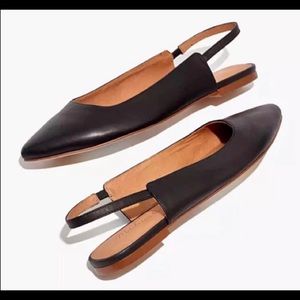 MADEWELL NWT Margot Black Leather Flats 9